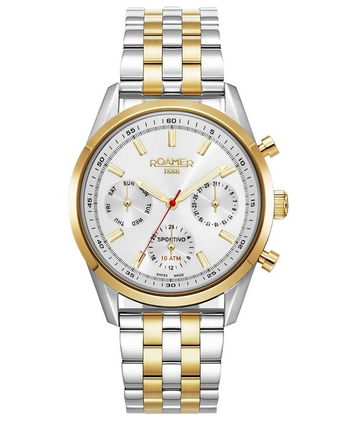 Sporty stainless steel wristwatch