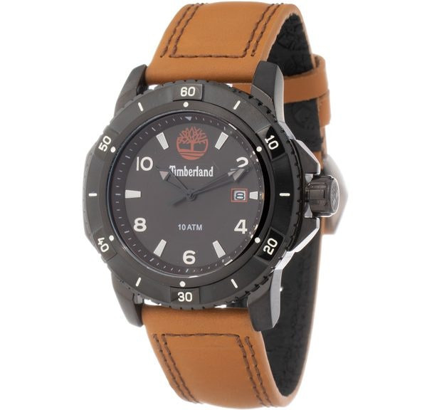 Reloj analógico con caja de 45 mm y correa de cuero