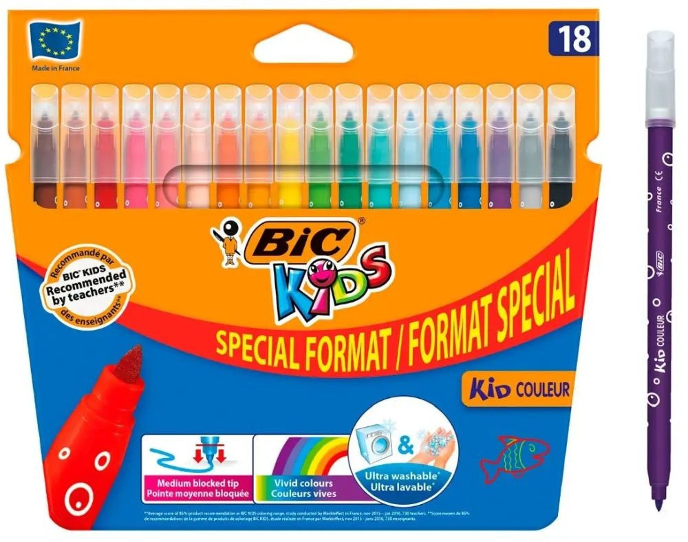 BIC washable felt-tip pens pack 18 medium nib