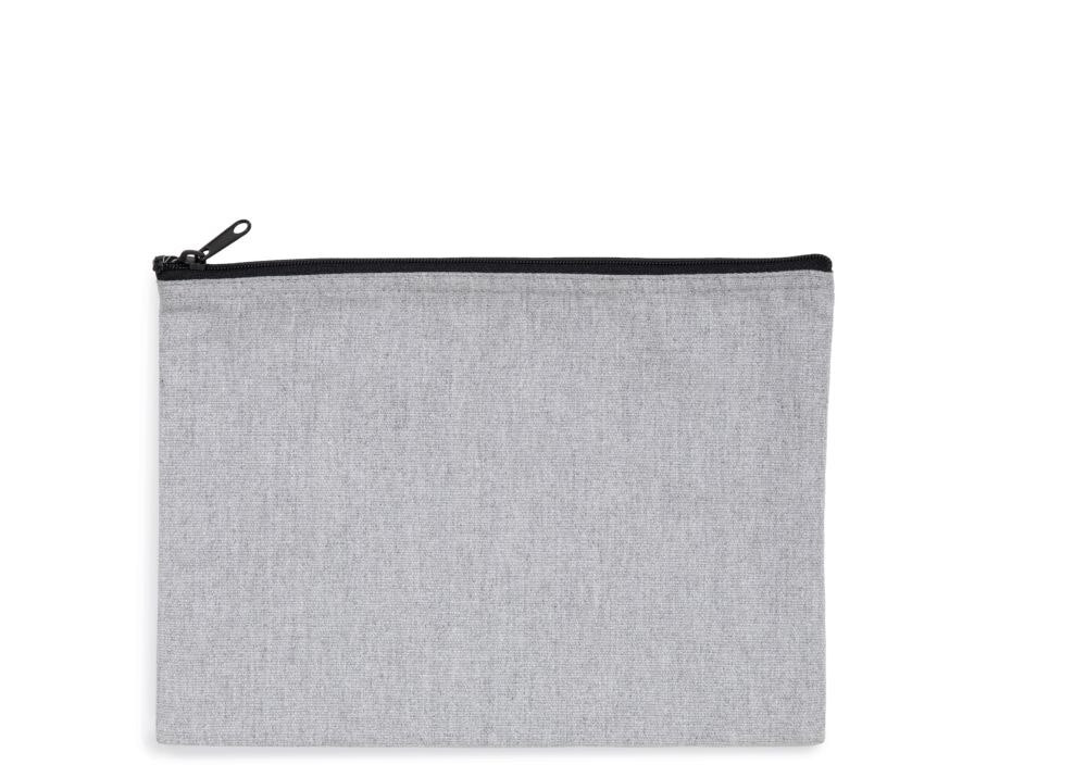 KI5701 Bolsa/Pochette com fecho em material reciclado tam: L cor:Pebble Grey / Black Night :Kimood