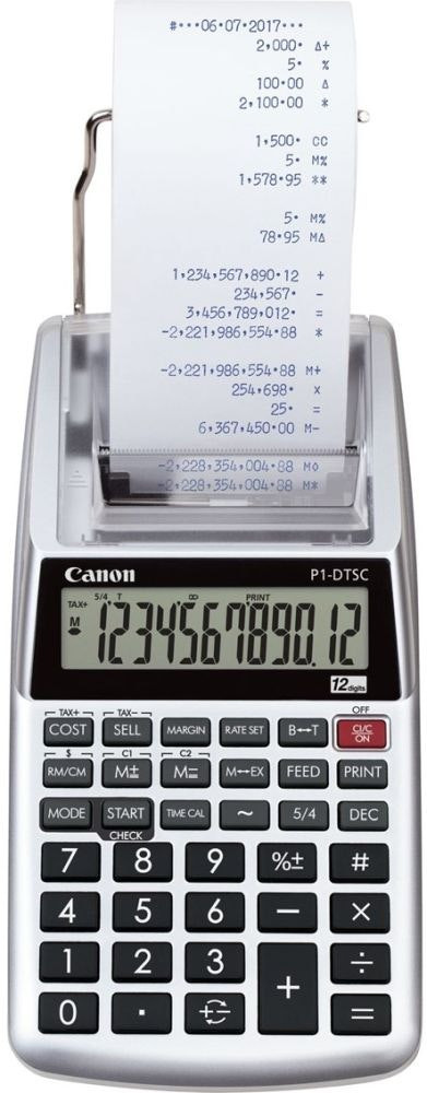 Calculadora portátil de impresión P1-DTSC II 12 dígitos