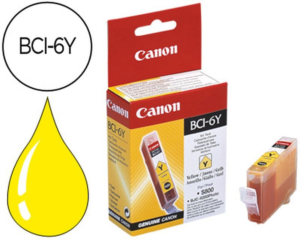 Cartucho de tinta BCI-6Y amarillo compatible con Canon