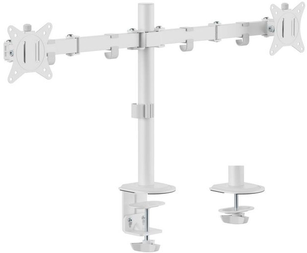 Articulating desk mount for 2 monitors 17-32 inches white