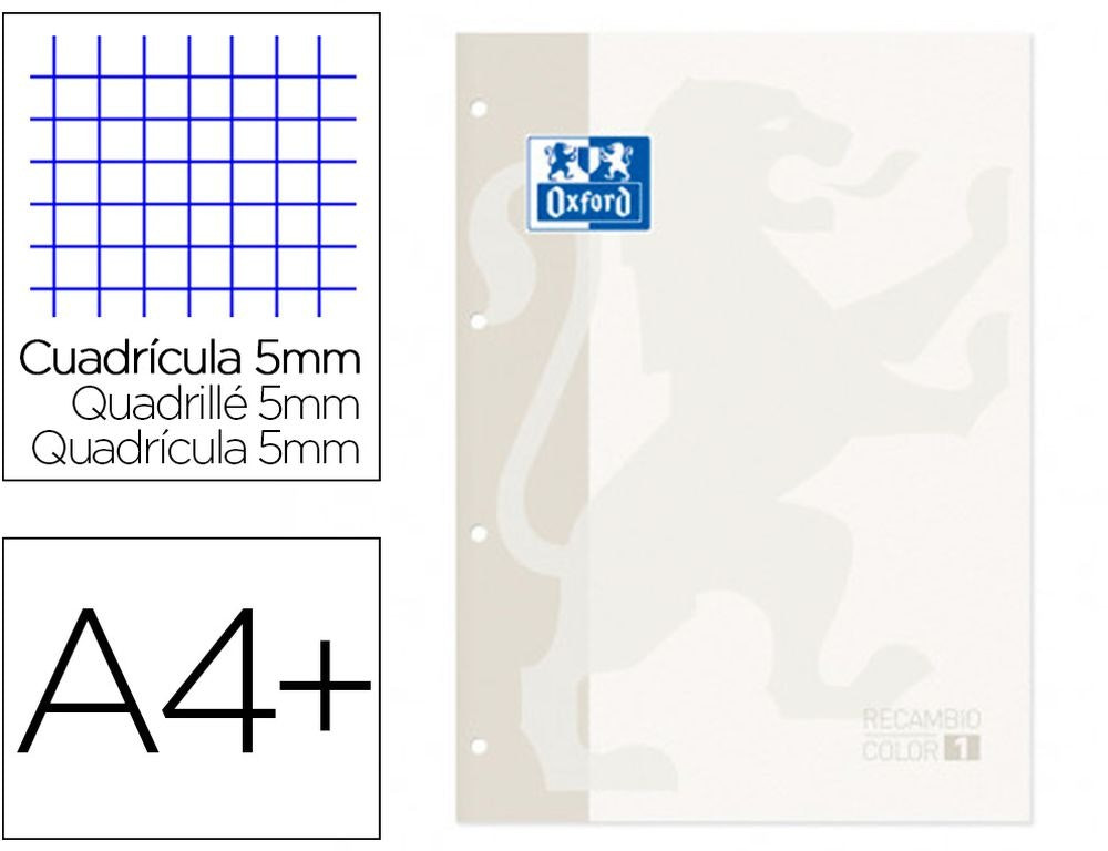 Cuaderno de Recambio A4 Oxford School Classic, tapa blanda, 80 hojas