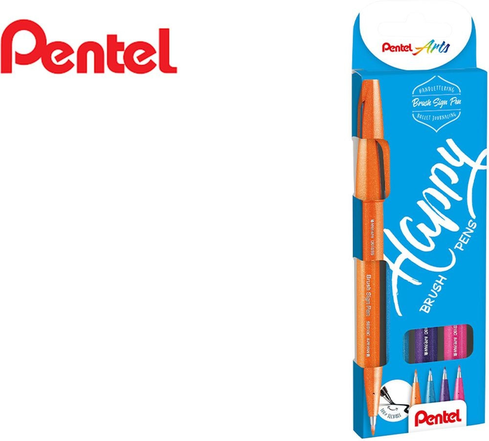 Pack 4 rotuladores con punta de pincel flexible