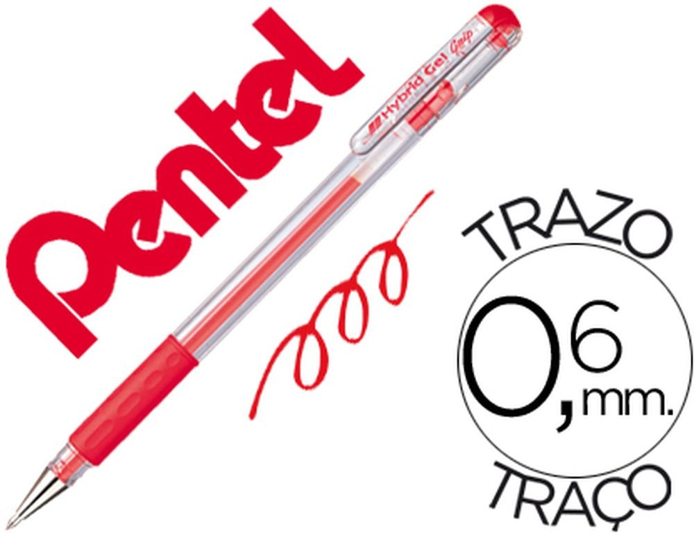 K116 gel roller pen red pack of 12