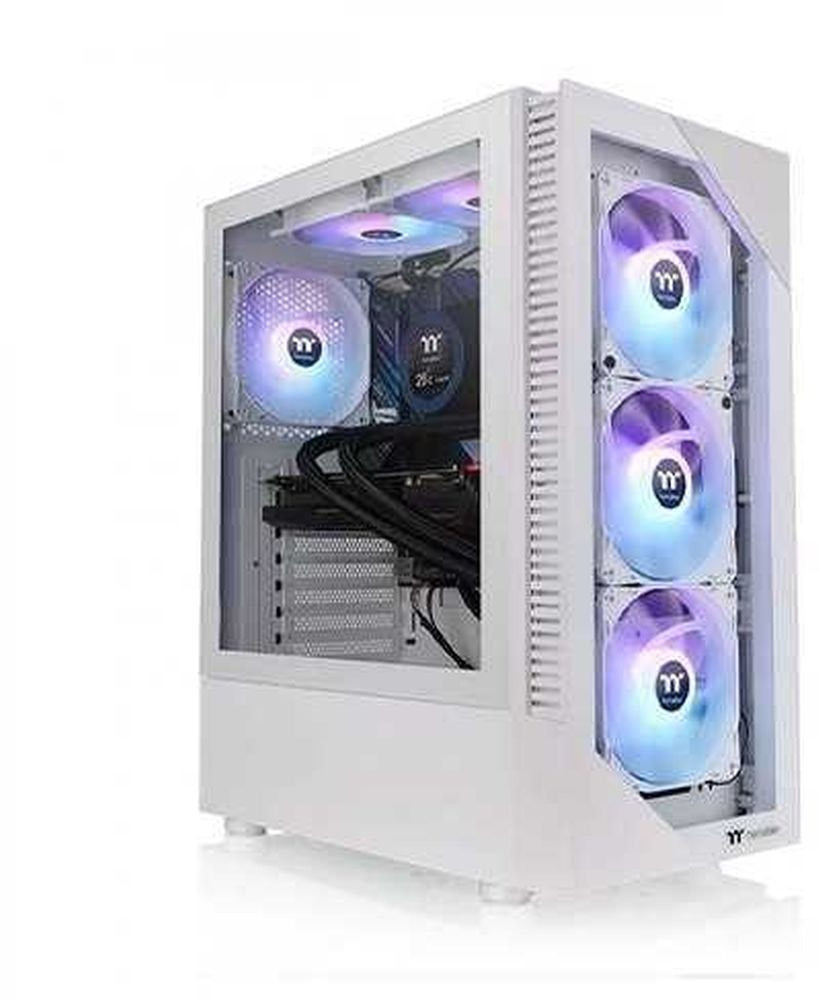View 200 TG ARGB Snow Mid-Tower ATX con vidrio templado y 3 ventiladores ARGB