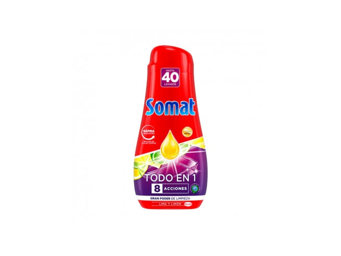 Gel lavavajillas Todo en 1 limón 40 dosis