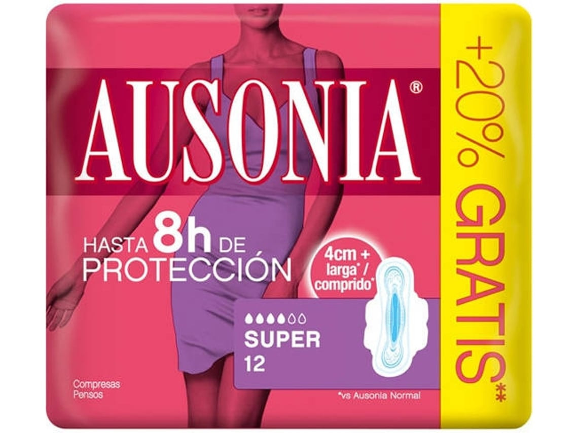 Compresas higiénicas Super con alas (12 unidades)