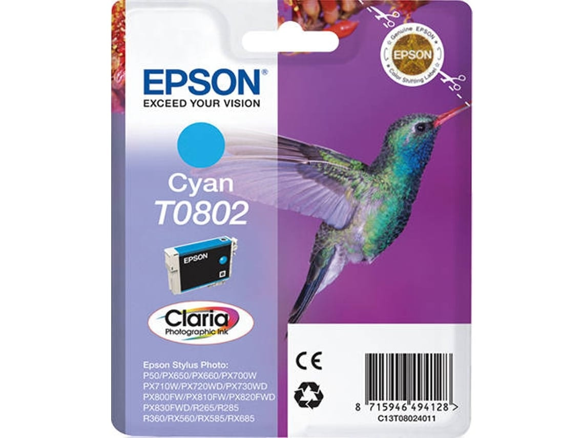 EPSON T0802 Cyan Ink Cartridge