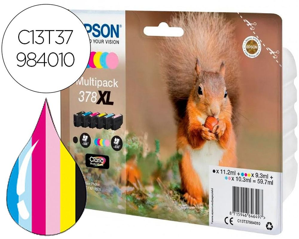 Pack de 6 cartuchos de tinta EPSON 378XL