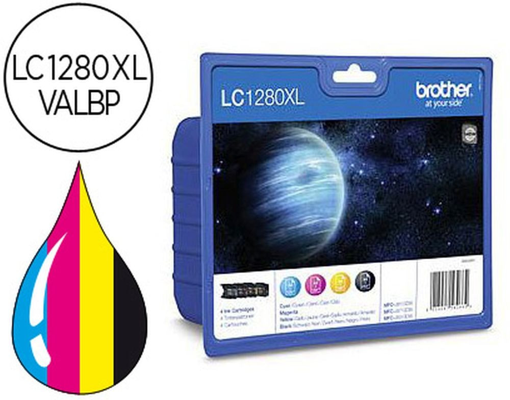 Pack of 4 LC1280XL color ink cartridges