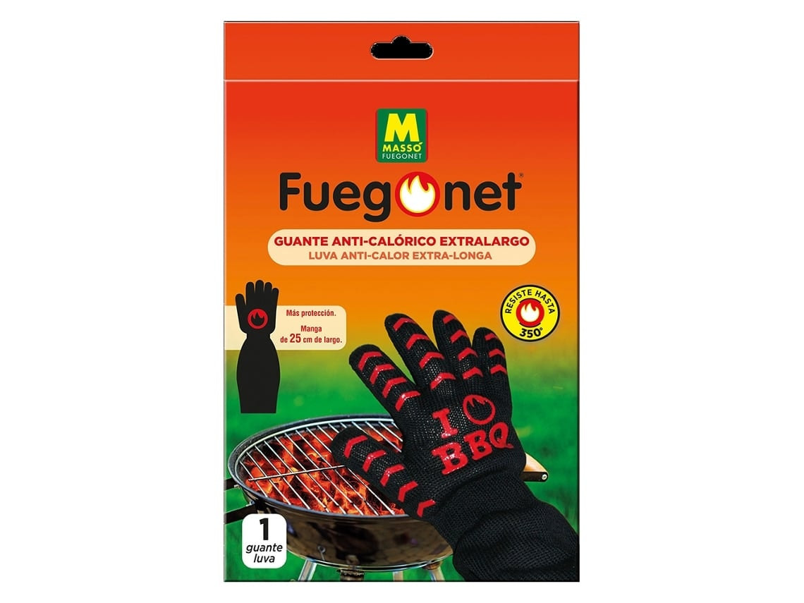 Extra long heat protection glove for grill