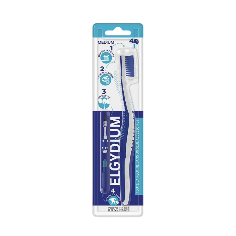 Elgydium Escova de Dentes 4 em 1 Média