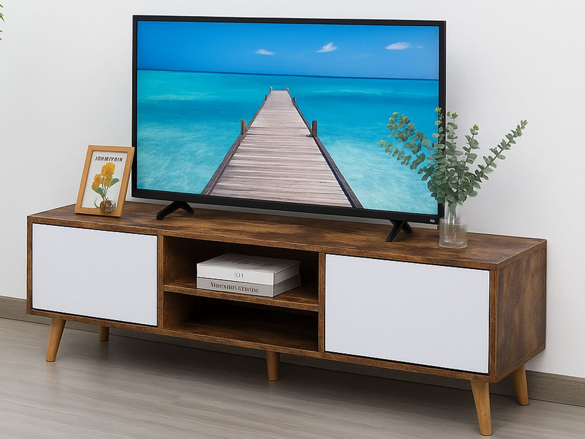 Mueble TV Istambul wengué y blanco