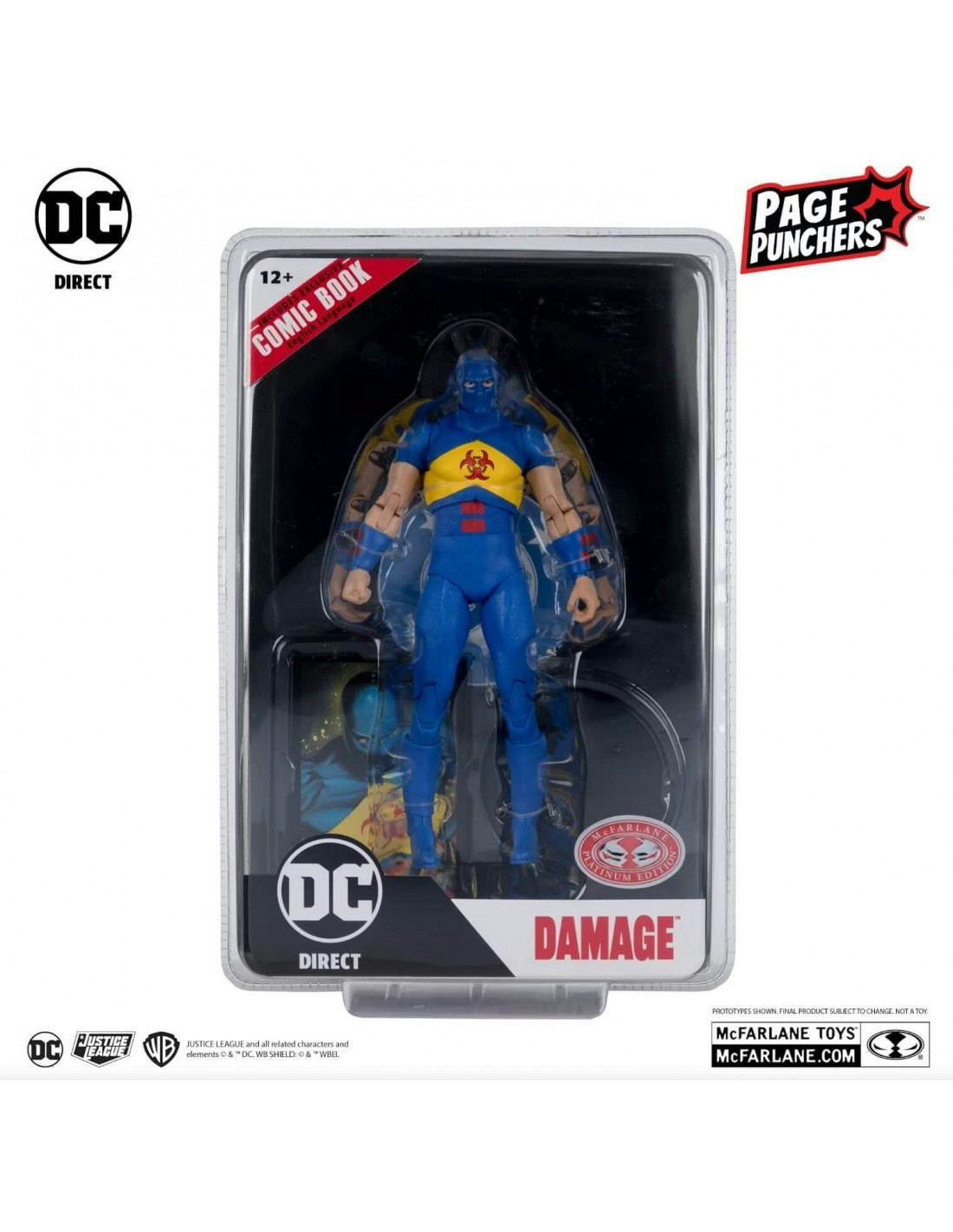 Figura de acción DC Page Punchers Damage (Kingdom Come) 18 cm con accesorios, base y cómic