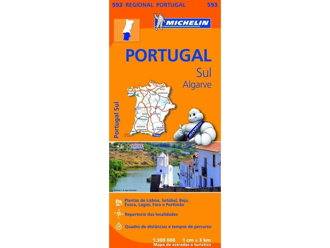 Mapa Regional Portugal Sur Algarve de Michelin (Inglés)