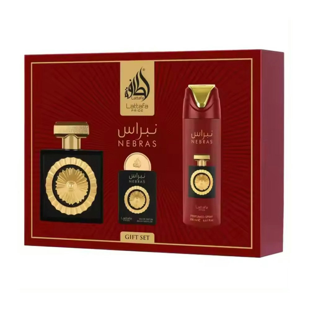 Set de regalo Lattafa Pride Nebras Eau de Parfum unisex con desodorante