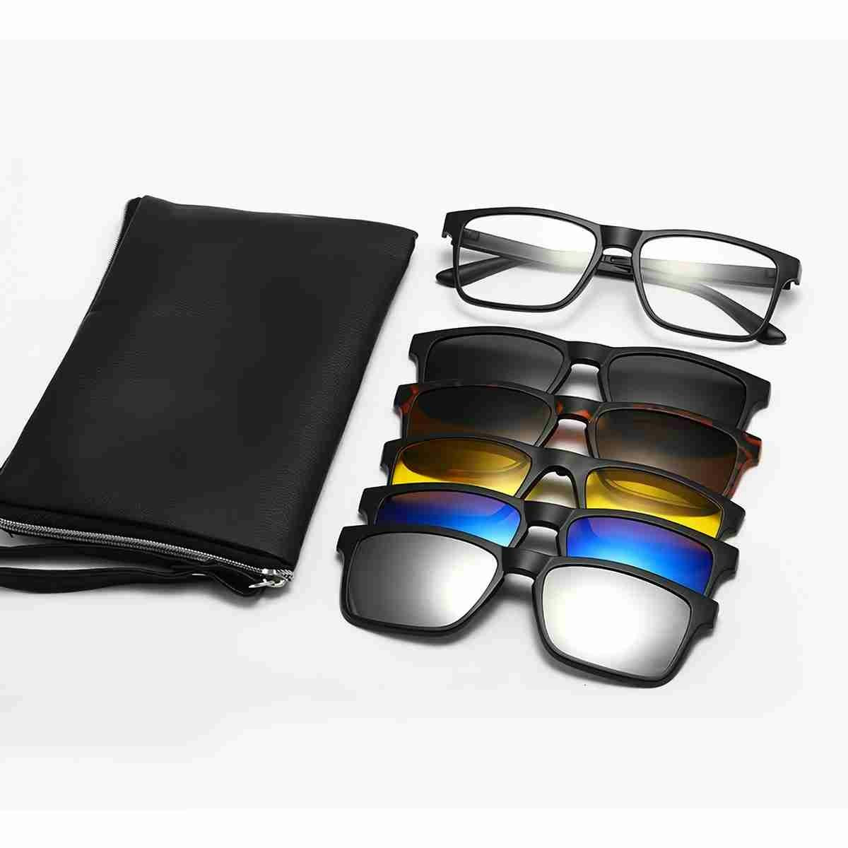Gafas de sol magnéticas 5 en 1 con lentes intercambiables