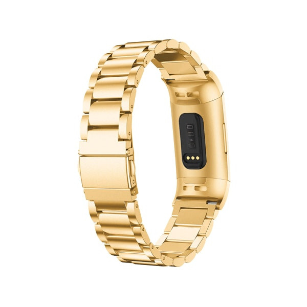 Bracelete aço Stainless Lux compatível com Fitbit Ace 2 - Dourado