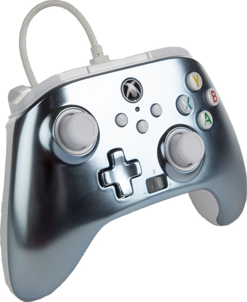 Mando con cable avanzado para Xbox Metallic Ice con 2 botones reasignables y agarres ergonómicos