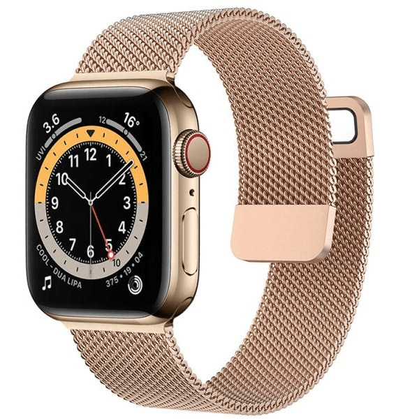 Correa Milanese Loop Compatible con Apple Watch Series 4 42mm Oro Rosa