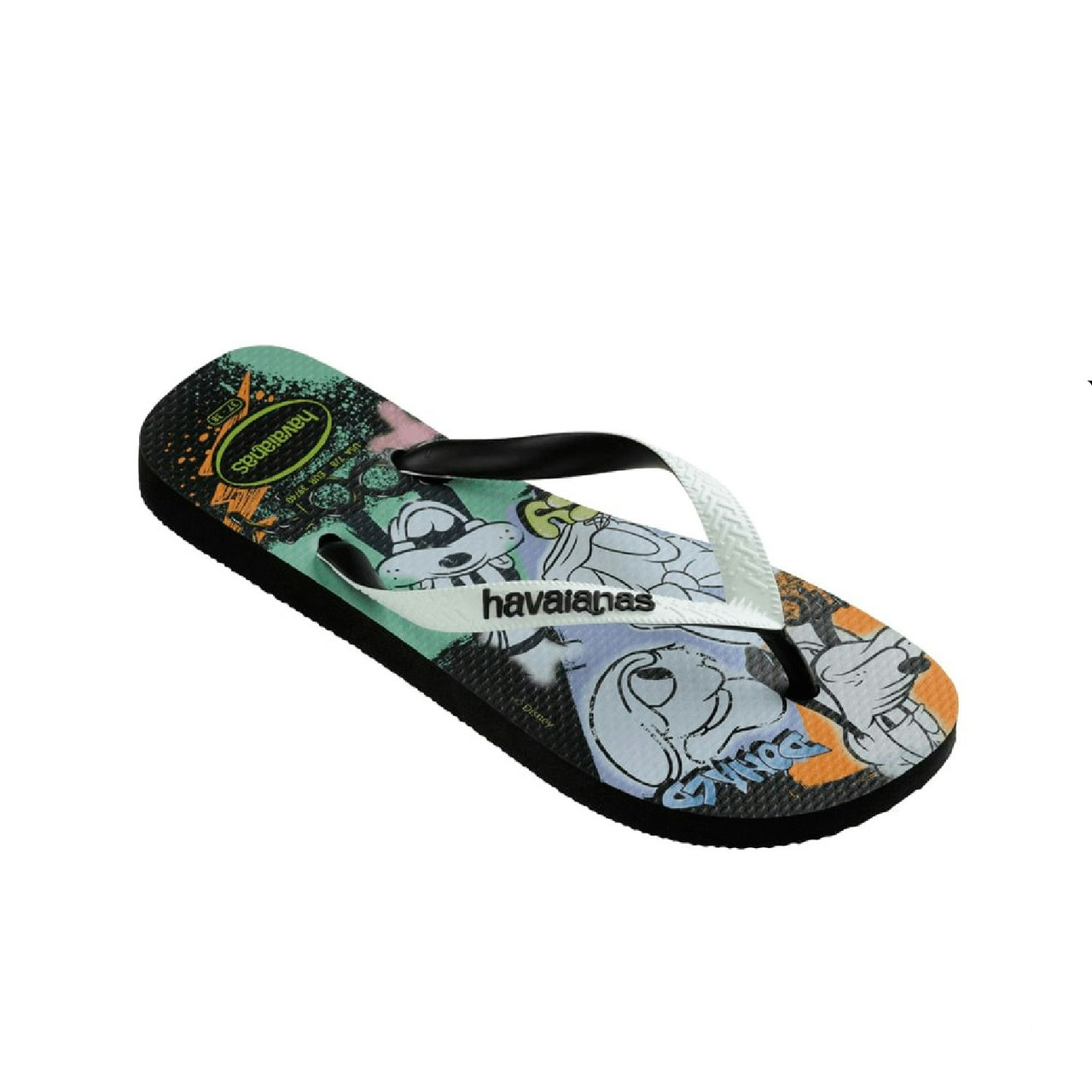 Chanclas Disney Stylish goma negro y blanco
