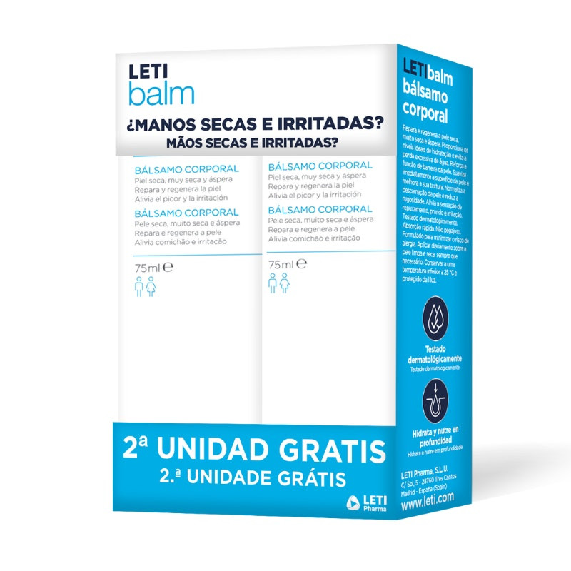 Bálsamo corporal para piel muy seca y sensible pack 2 x 75 ml
