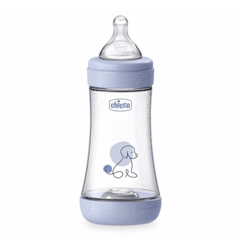 Biberón Perfect 5 240 ml con tetina Physio y sistema anticólico - azul