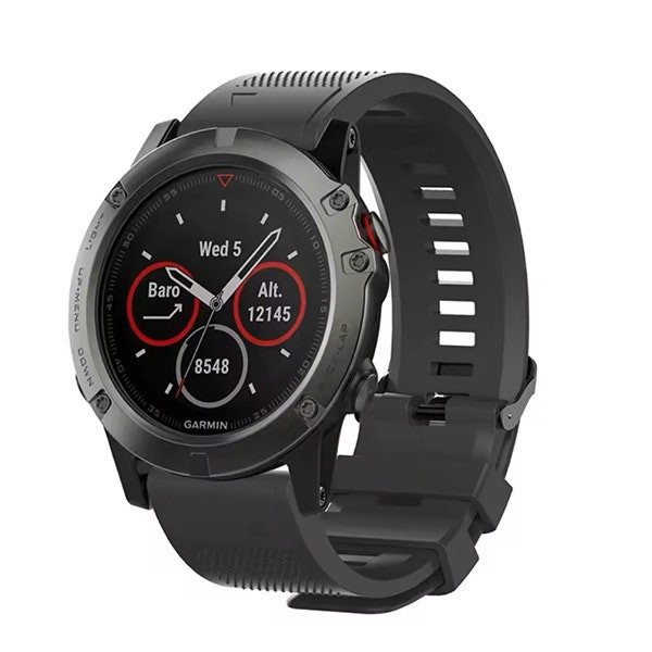 Correa de silicona lisa para Garmin Approach S62 - Negro