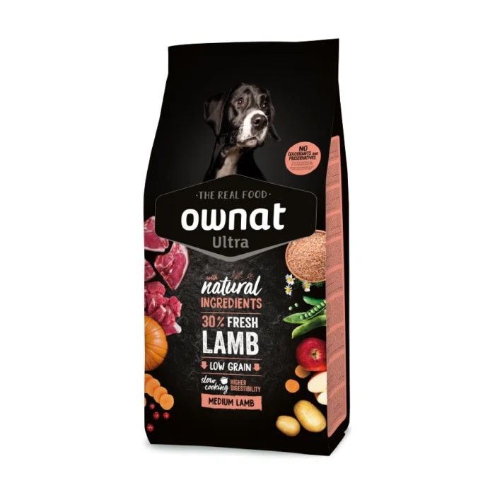Ownat Ultra Medium Cordero y Arroz alimento para perros