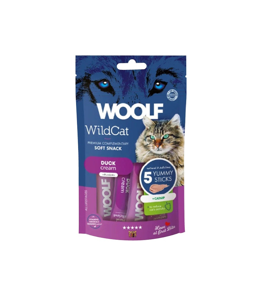 Wildcat Creme Snack para Gato — Pato y Hierba Gatera (5 x 14 g)
