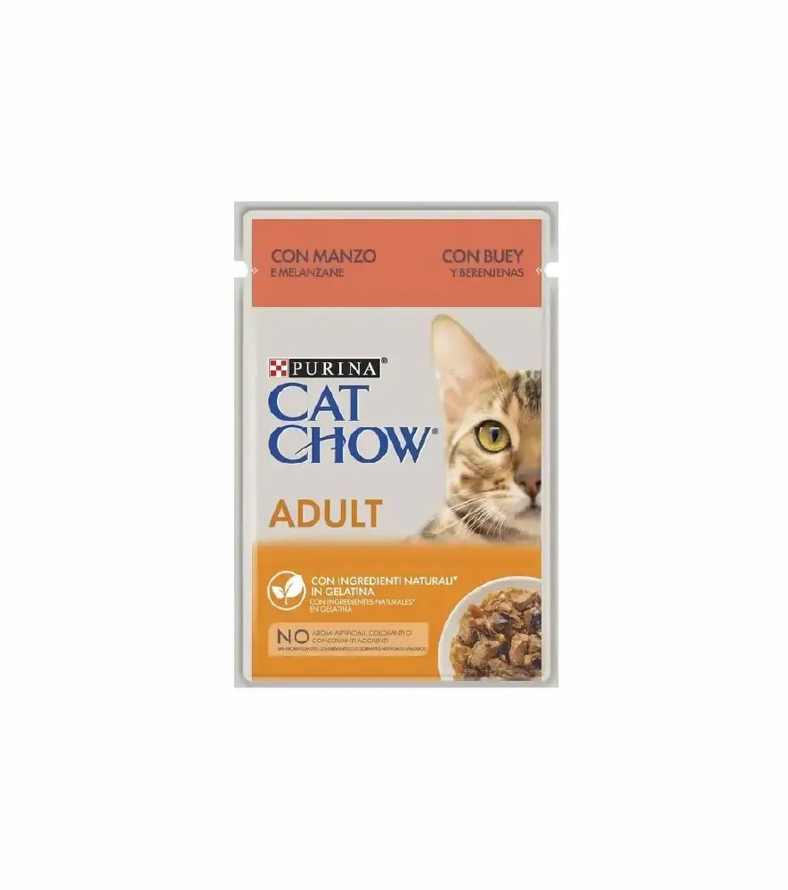 Comida húmeda Cat Chow en gelatina sabor vacuno