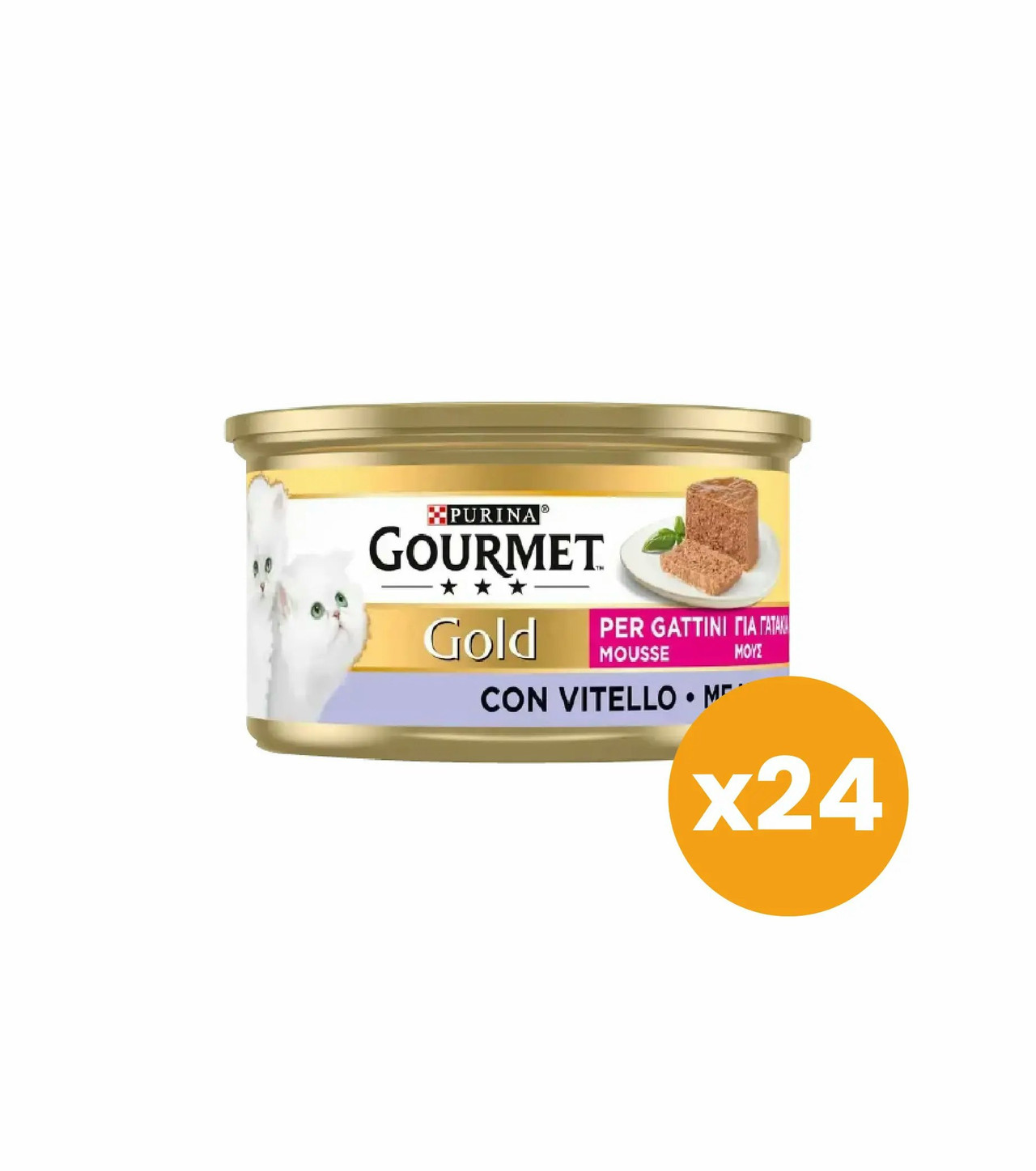 Alimento húmedo mousse para gatitos ternera 24 x 85g