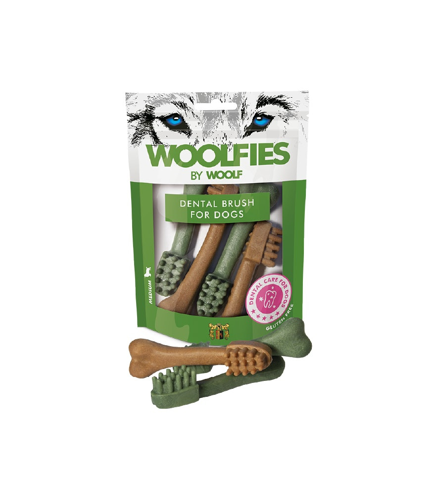 Snack dental Woolfies Cepillo de Dientes para perros medianos