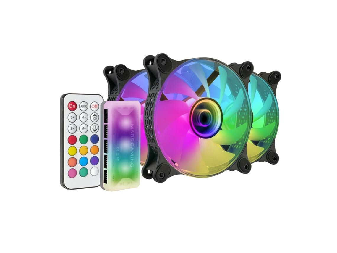 Pack de 3 ventiladores ARGB 120 mm con espejo 3D infinito