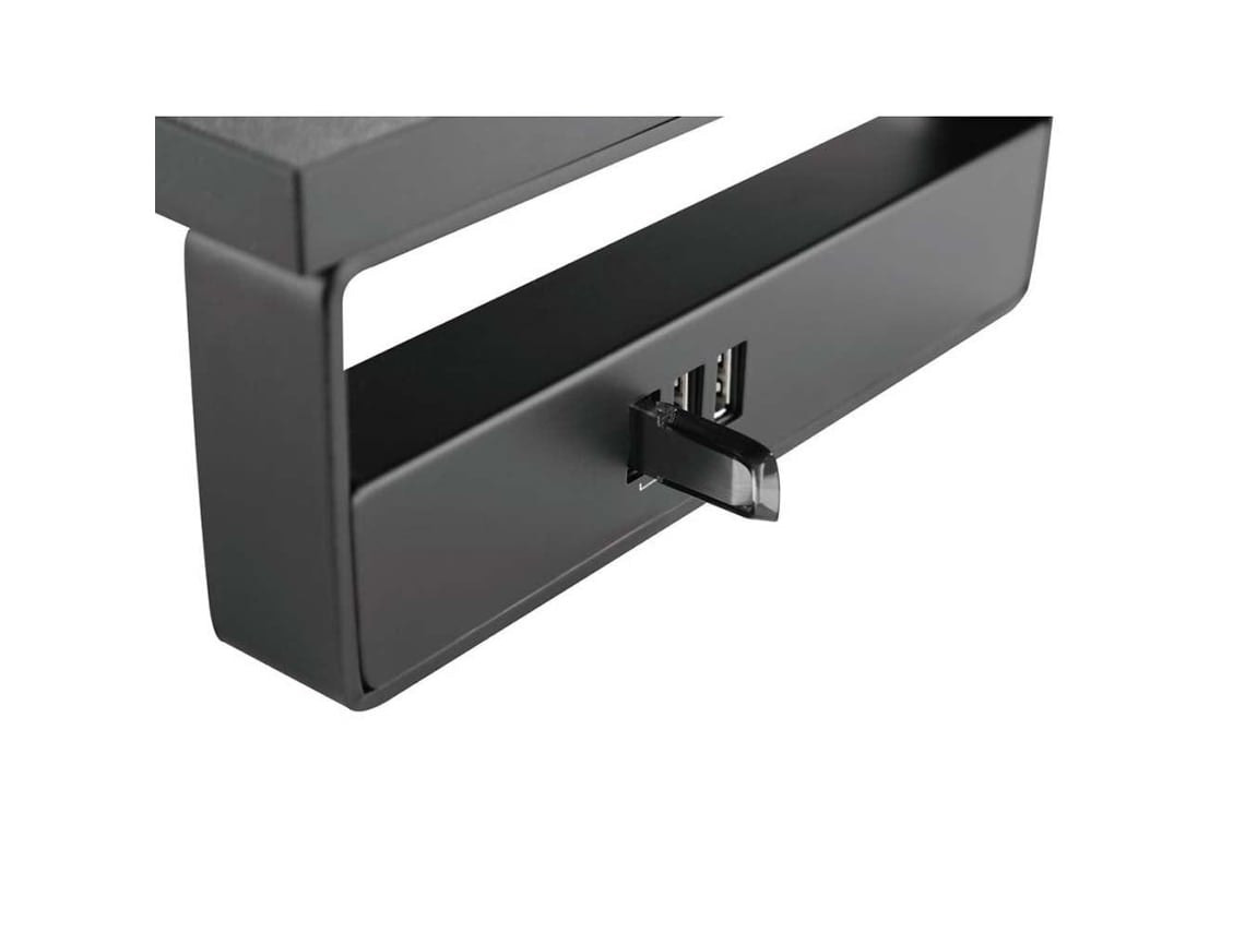 Desk monitor stand with integrated USB hub