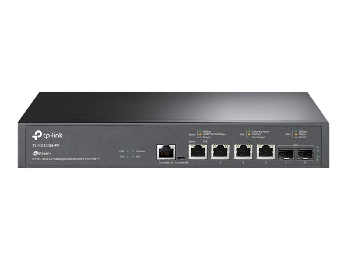 Switch gestionado JetStream 4x 10GBASE-T + 2x 10G SFP+ con 4 puertos PoE++