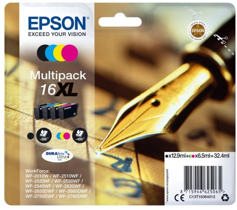 Pack of 4 EPSON 16-Color Ink Cartridges