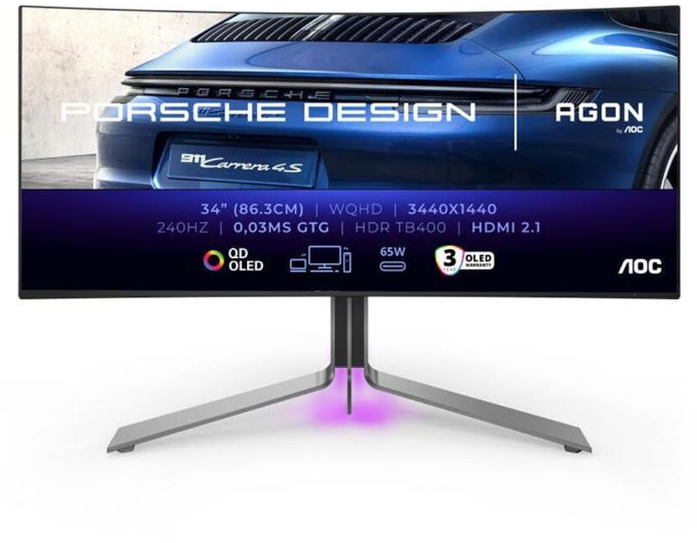 Monitor AOC OLED 34" Ultrawide 21:9 WQHD 240Hz