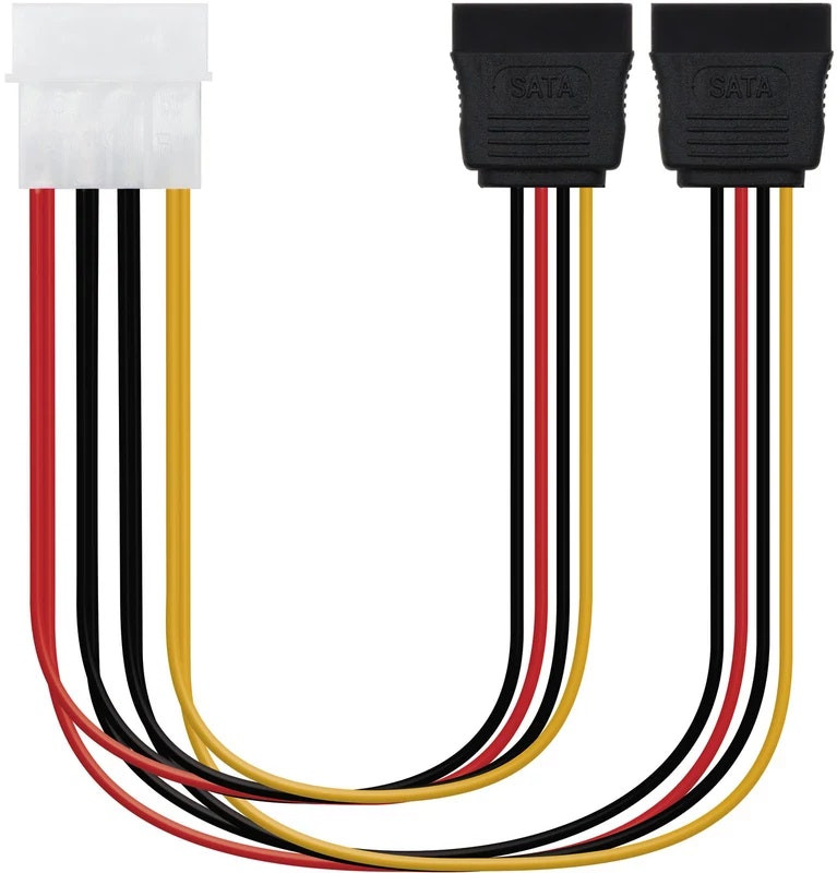 Cable de alimentación SATA interno con Molex 4 pines 0,2 m