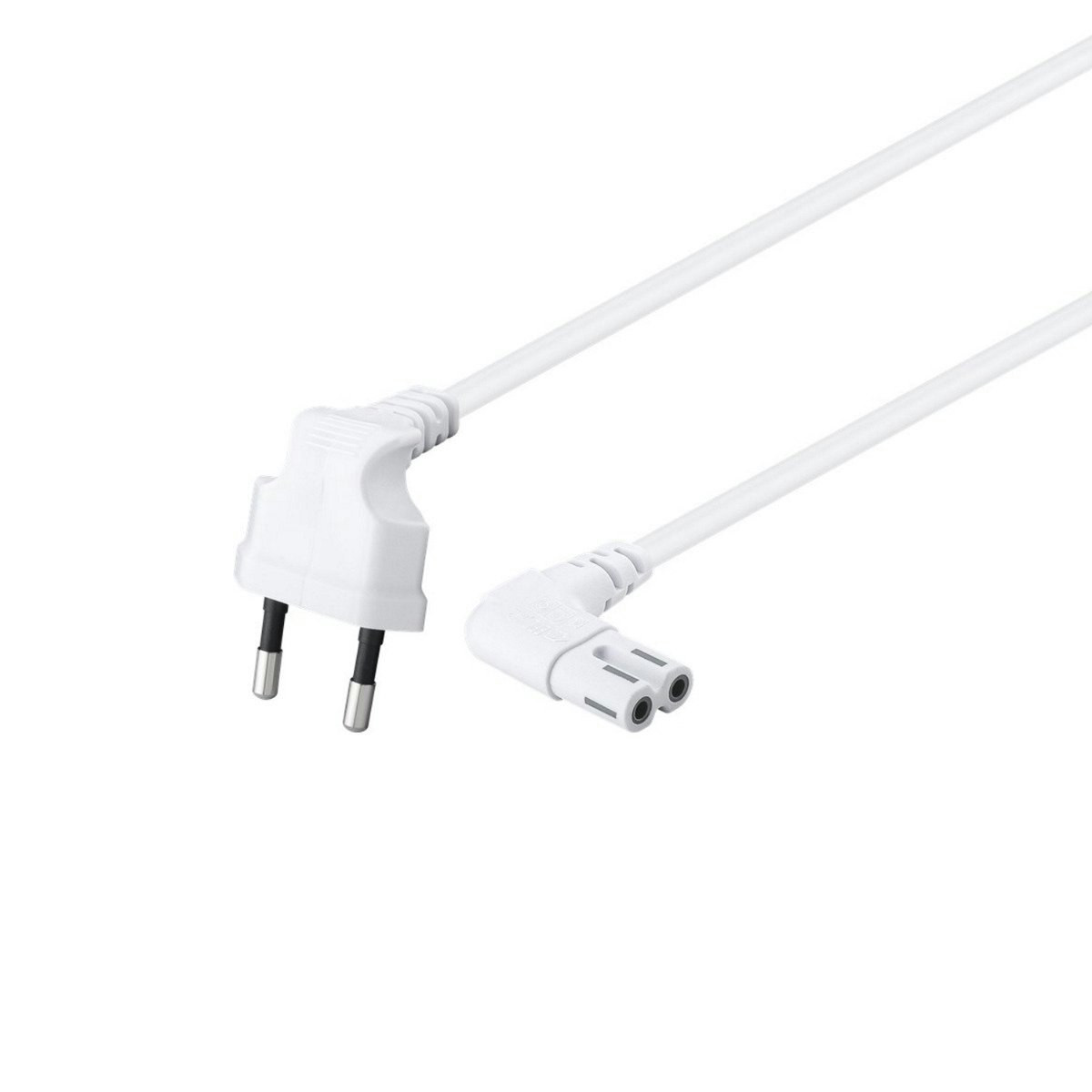 AC power cable Euro plug to IEC C7 90° 1.8 m