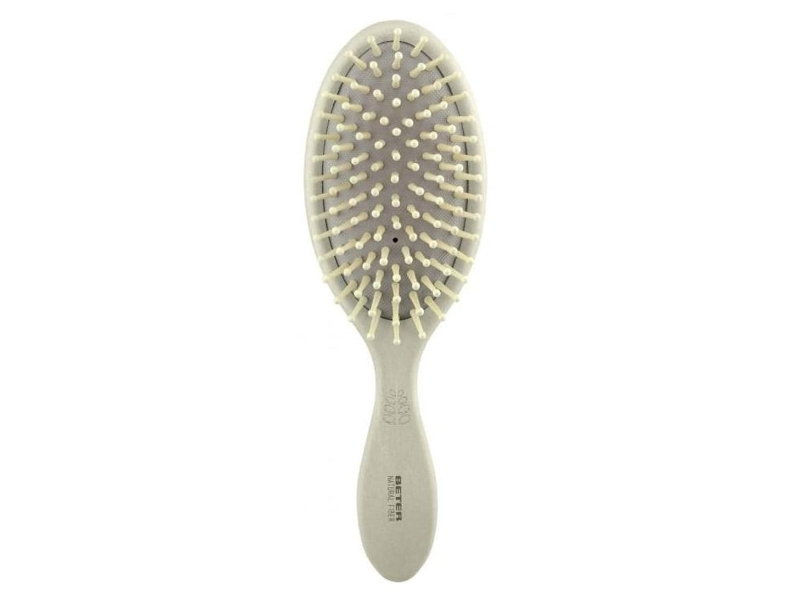 Pneumatic natural fibre hairbrush beige