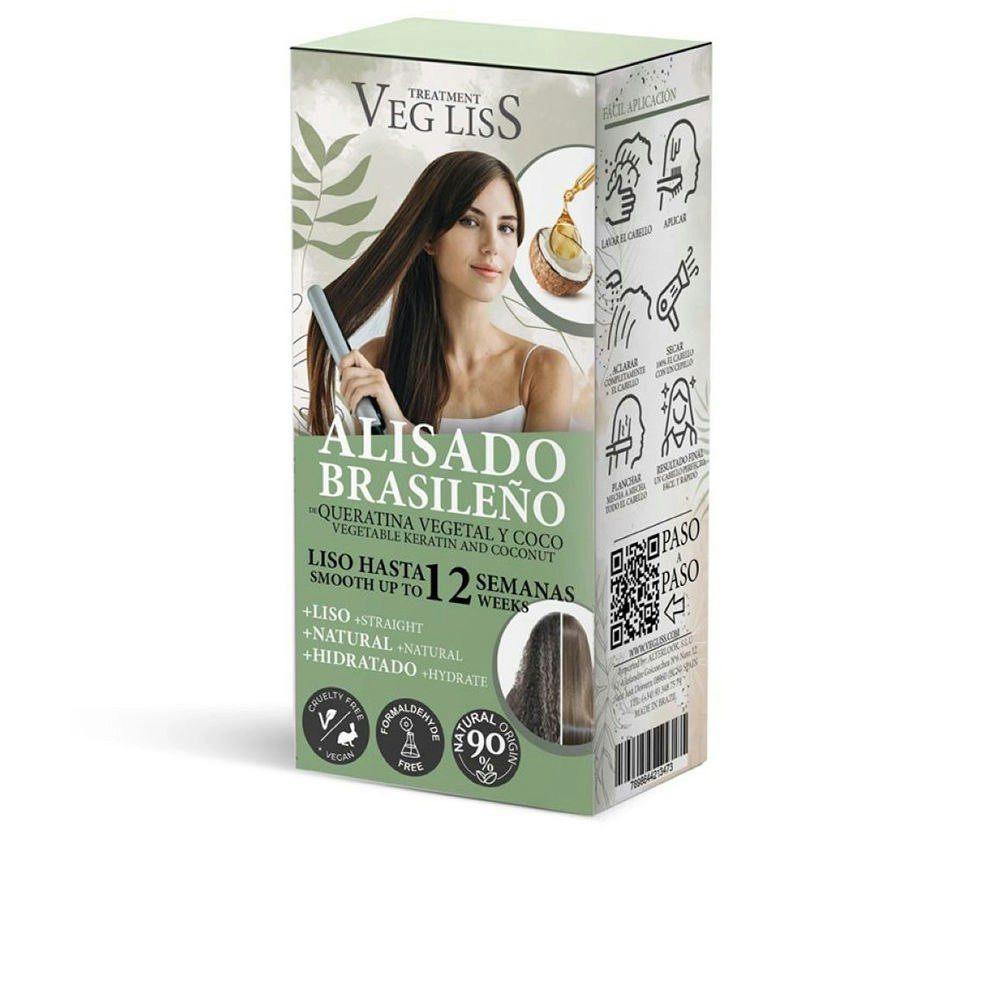 Brazilian straightening with vegetable keratin and coconut pack of 2