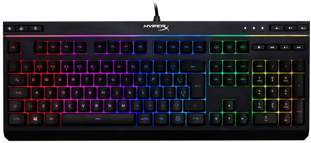 Teclado gaming Alloy Core RGB membrana disposición brasileña negro