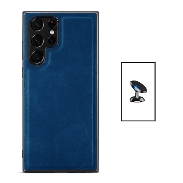 Funda magnética de cuero con soporte magnético compatible Galaxy S22 Ultra