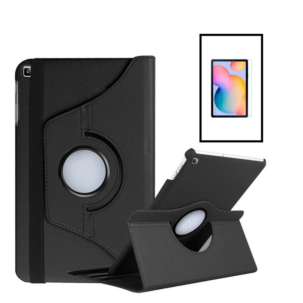 Funda 360 Rotativa y Vidrio Templado Full Cover para Galaxy Tab S6 Lite - Negro