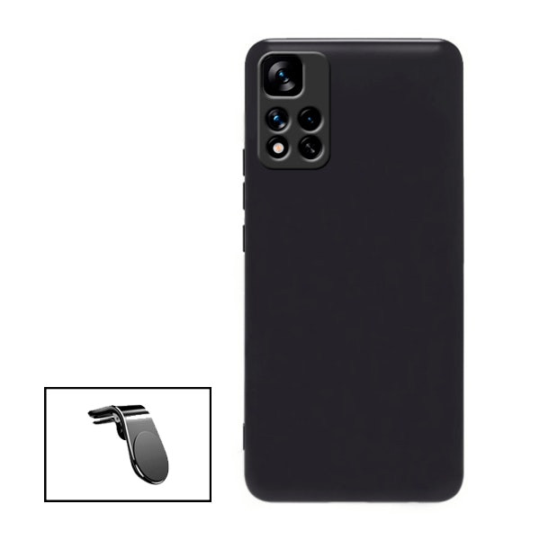 Kit Suporte Magnético L Safe Driving Carro + Capa Silicone Líquido para Xiaomi 11i HyperCharge