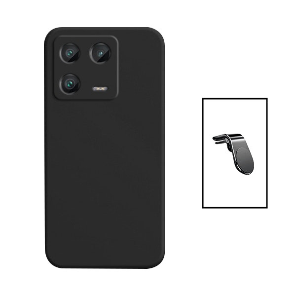 Funda de silicona líquida para Xiaomi 13 con soporte magnético para coche