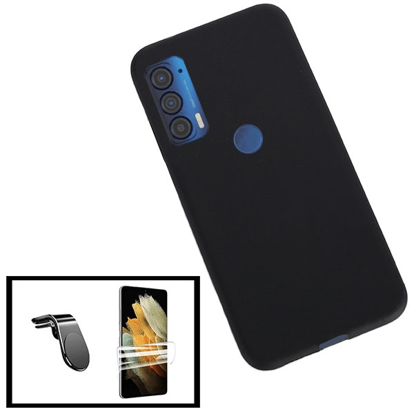 Funda silicona líquida y hydrogel para Motorola Edge (2021) con soporte magnético